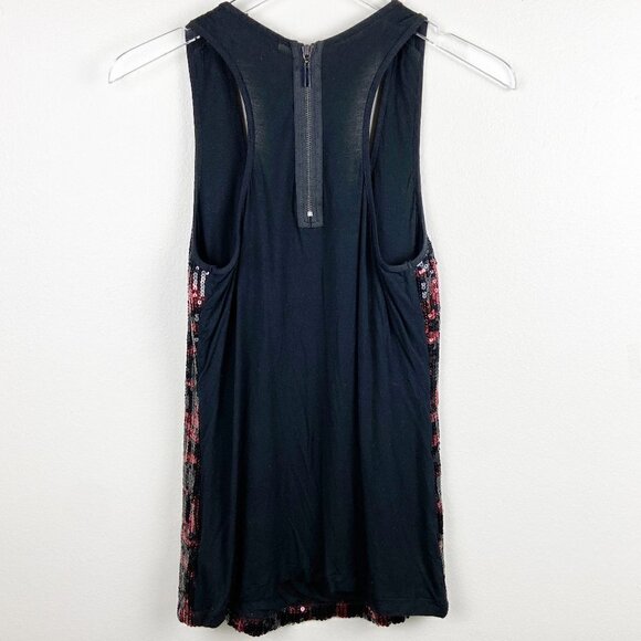 Y2K Forever 21 | Black Red Sequin Racerback Tank Sleeveless - Picture 2 of 6